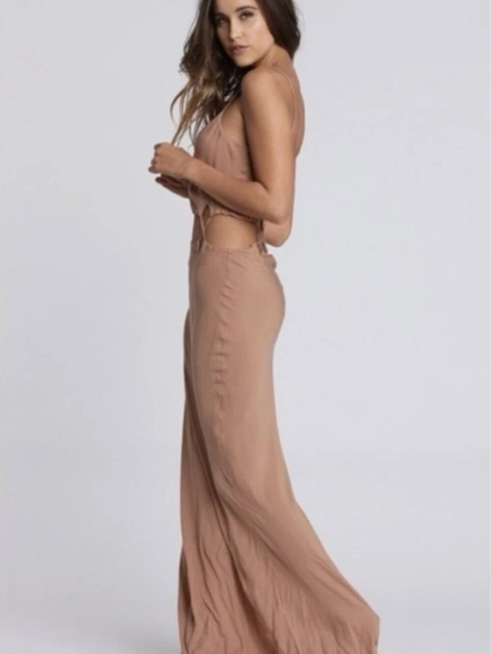 Acacia SANTIAGO Dress – “Topless” – Size Small – Cutout Maxi – Rare – EUC